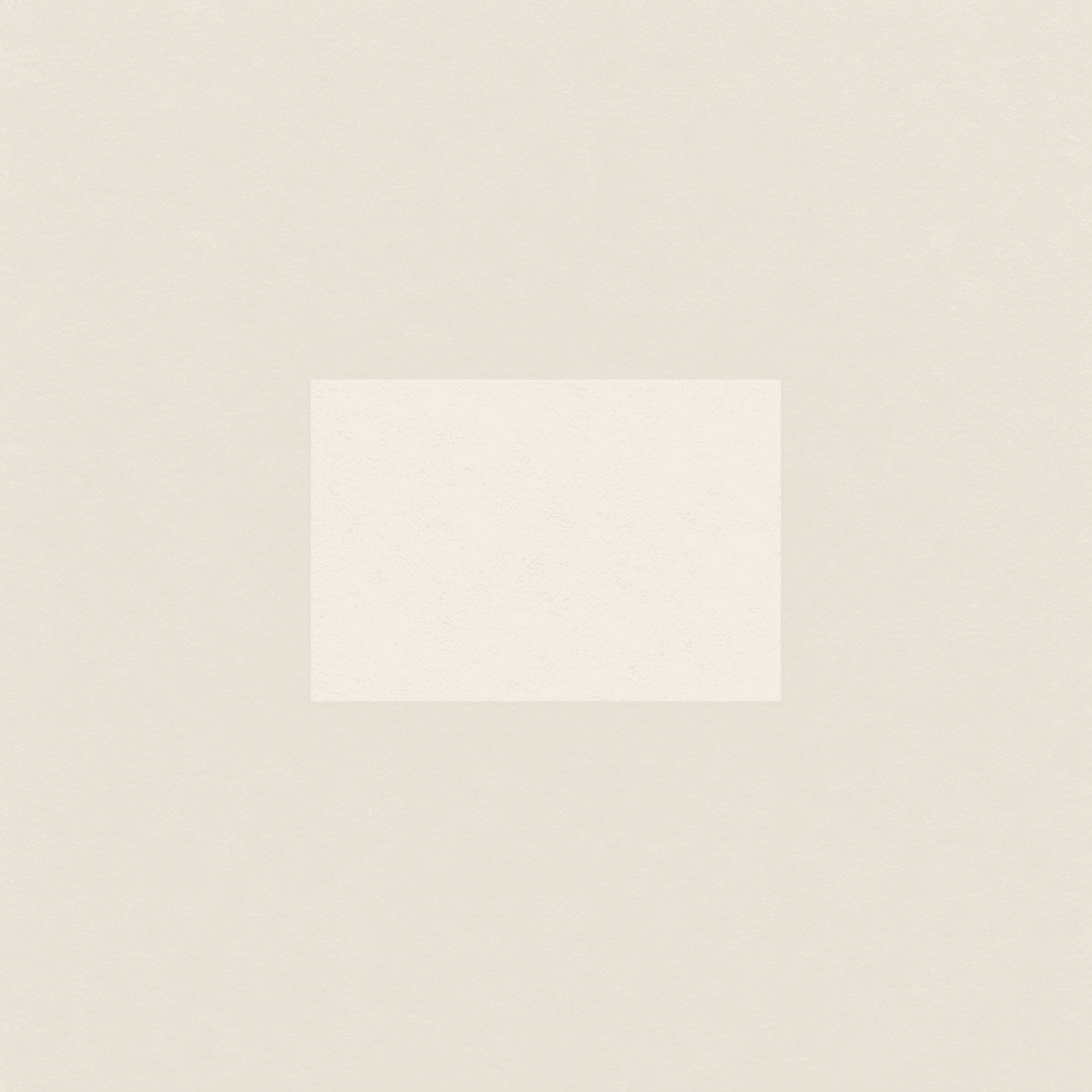 One single blank rectangular card lying alone at the centre of an empty pale surface.